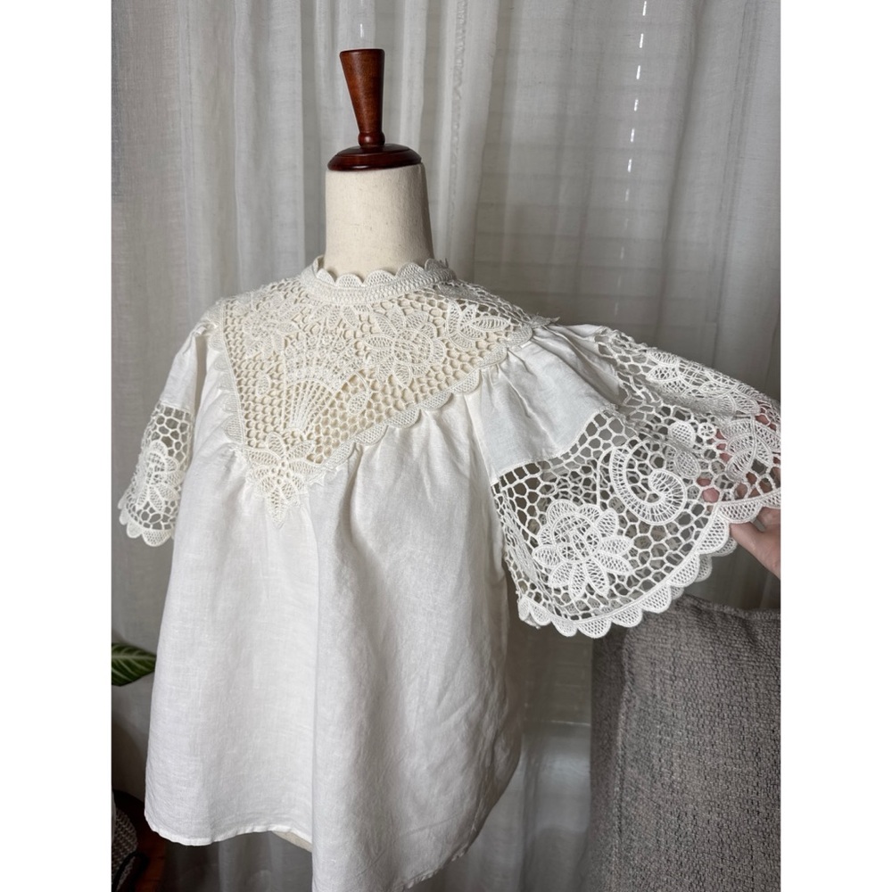 Ulla Johnson Sofia Top Ivory Size 6 - Picture 3 of 9